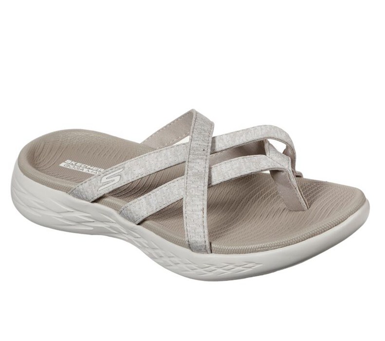 Skechers Dam Silver Flip Flop - On The Go 600 - Dainty - Sverige (MYOIX-6087)